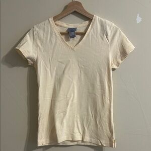 Classic Cream V-Neck Women's Tee